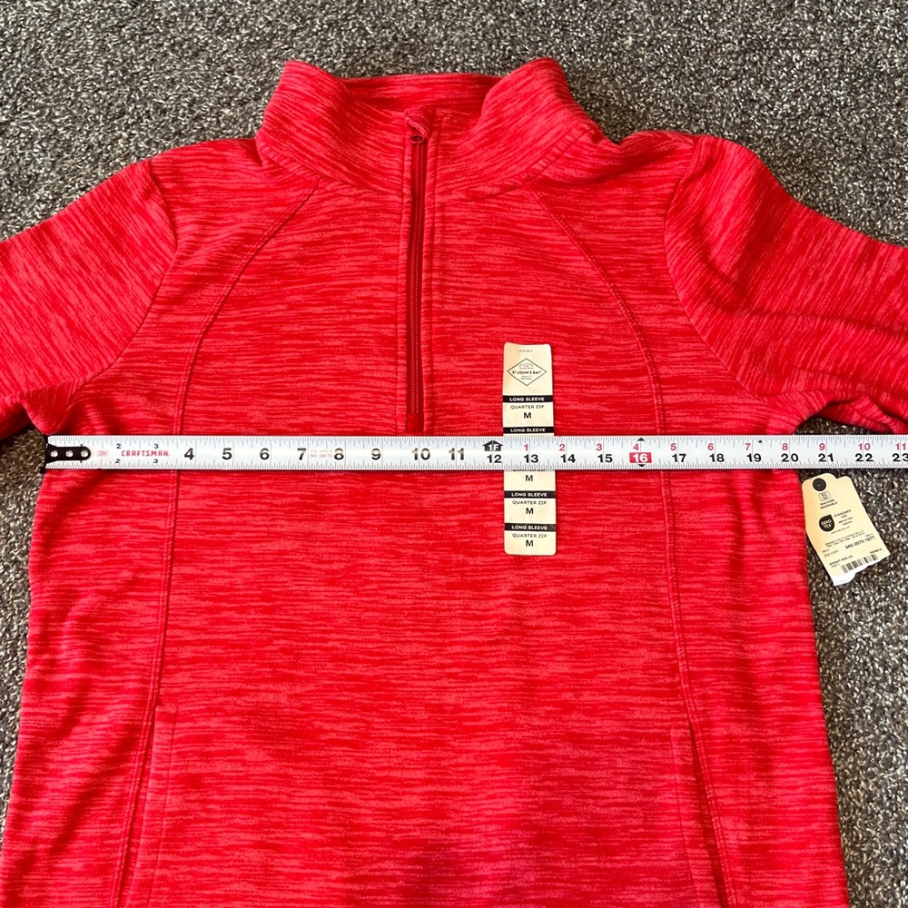 St. John's Bay Classic Women's Red Quarter-Zip Size M - Picture 4 of 10